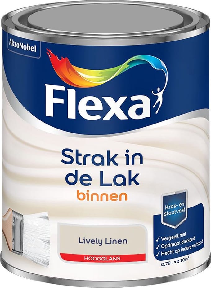 Flexa - Strak In De Lak Binnenlak Hoogglans - Lively Linen - Mengverf - 750 Ml