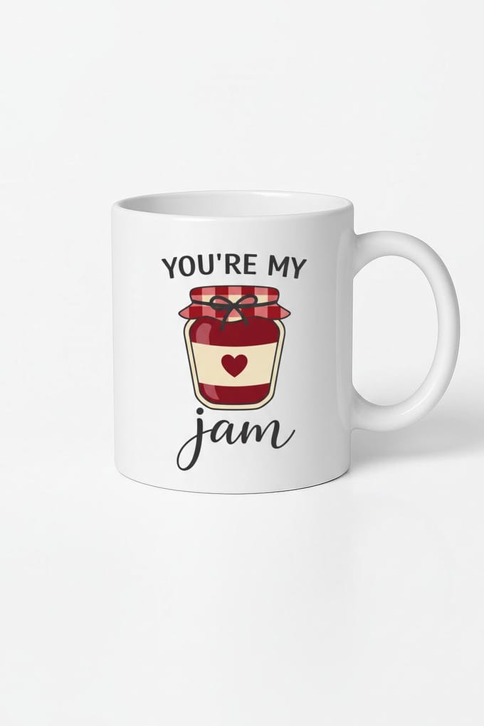 Mok 'You're My Jam' - Liefdevolle Keramische Beker met Jam Pot Design
