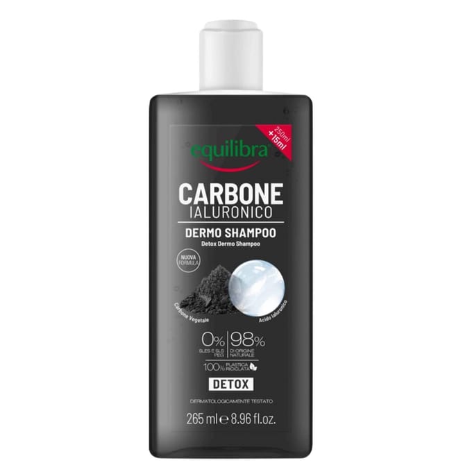 Equilibra Carbone Shampoing Cheveux Purifiant Au Charbon Actif Detox 265Ml