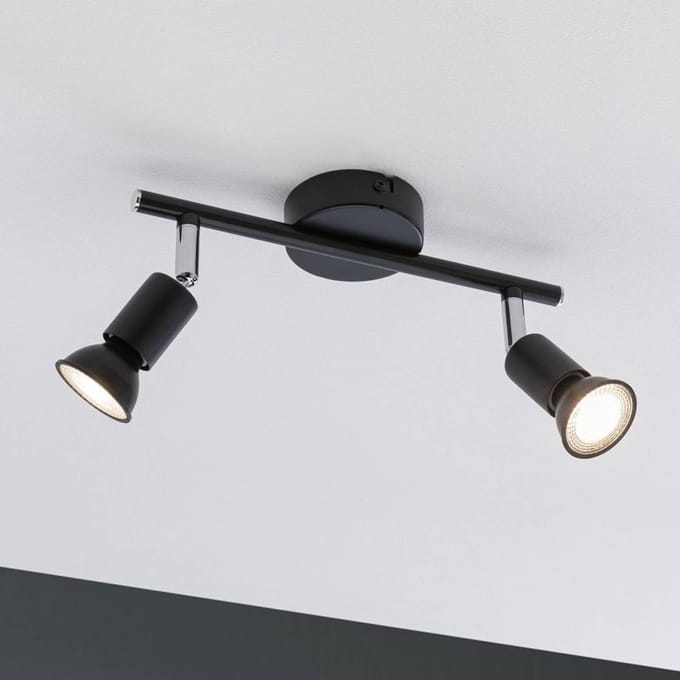 Spotlight Carolina IP44 GU10 230V max. 2x10W dimbaar Antraciet, Chroom