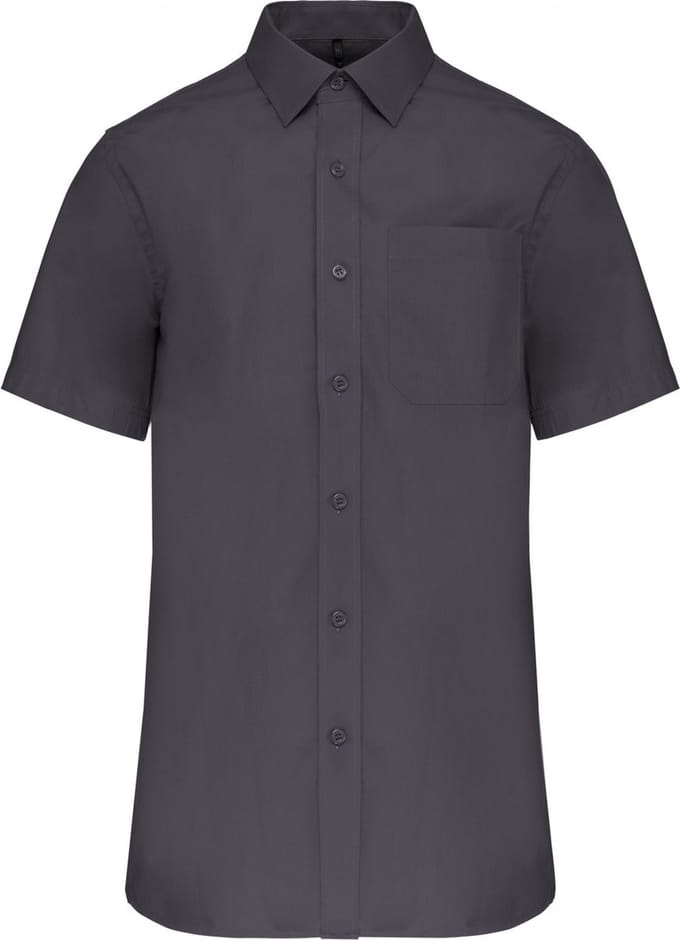 Kariban Heren poplin overhemd korte mouwen K543 - Zinc - M