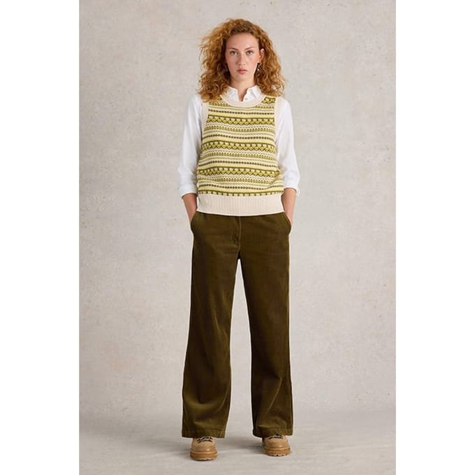 White Stuff Fairisle Stripe Tank Chartreuse Multi Taglia: 18 | Maglioni a maglia Outlet | Donna | Verde
