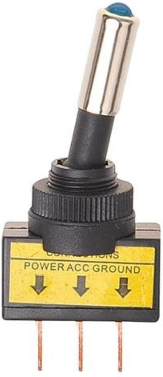 ProPlus LED tuimelschakelaar - 12 x 27 mm - 12V - Max. 20A - Blauw