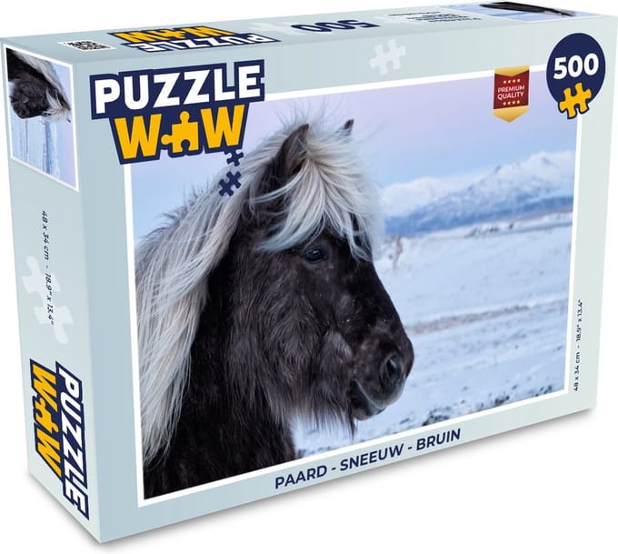 Puzzel Paard - Sneeuw - Bruin - Legpuzzel - Puzzel 500 stukjes