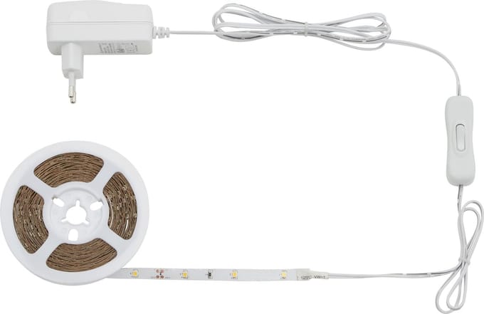 BRILONER - LED SUPERLINE - LED-strip 5m - incl. aan- en uitschakelaar - 150x LED wit - 3.000K warm wit