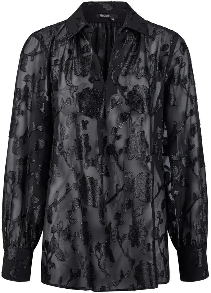 Marc Aurel - zwarte metallic blouse - maat 36