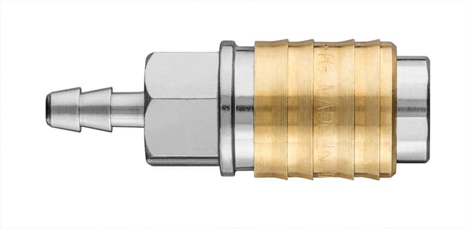 NEO Serie - Snelkoppeling voor Compressor - 6 mm - Roestvrij staal en Messing