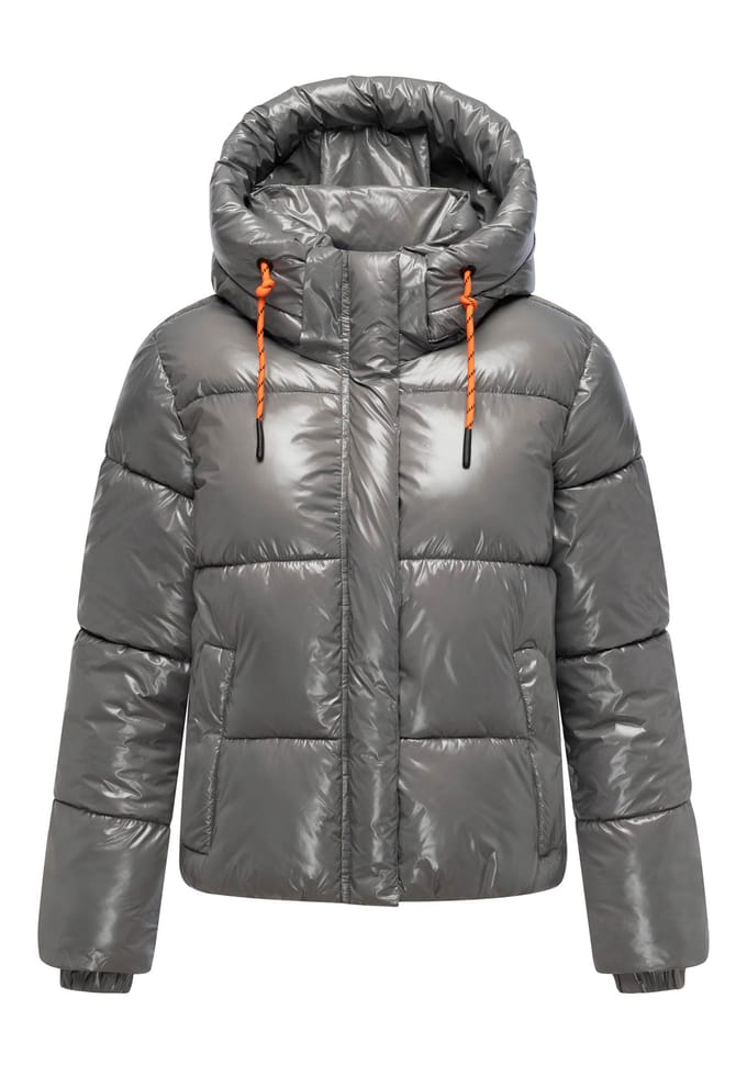 Marikoo dames gewatteerde winterjas Skyraa met capuchon & glanzend design