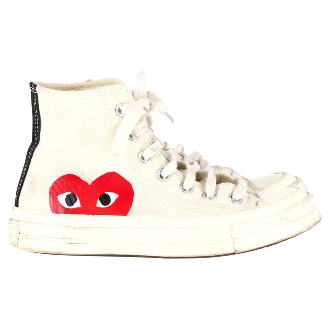 Converse x Comme des Garçons Play 70 Chuck Taylor Hoge Sneakers in Crème Canvas