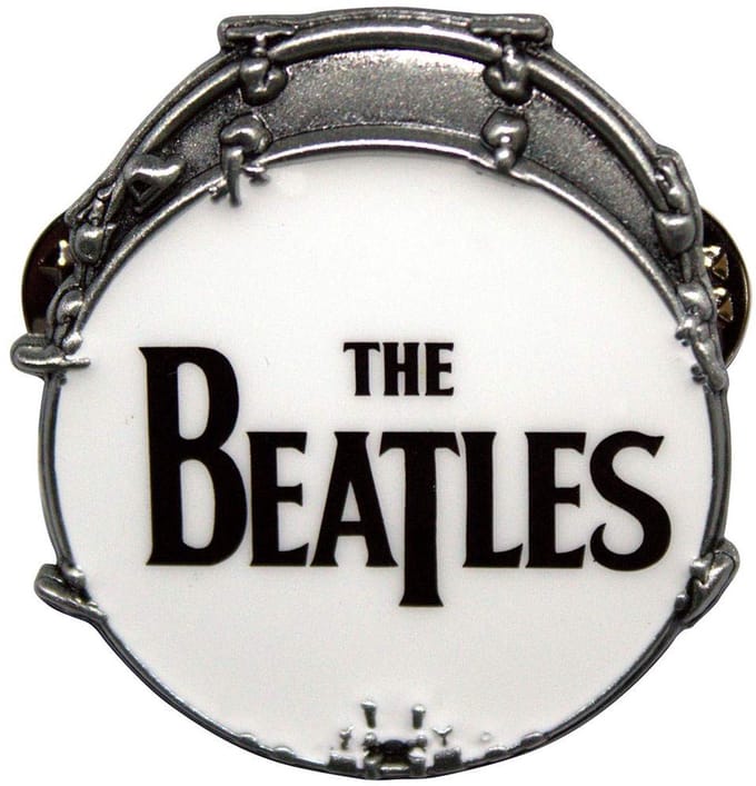 The Beatles - Drop T Drum Pin - Wit/Zilverkleurig