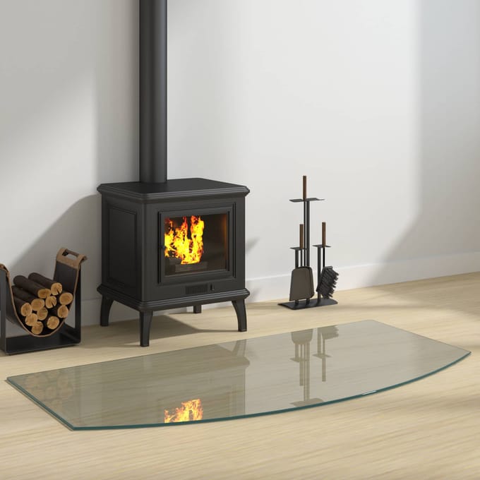 vidaXL - Glazen - haardplaat - Doorzichtig - 120 - x - 60 - cm - Glas