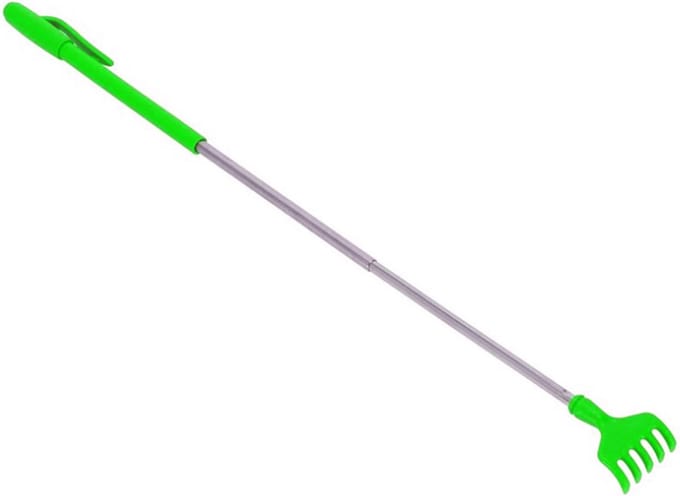 Gerim Ruggenkrabber - stevige hark - uitschuifbaar tot 40 cm - groen