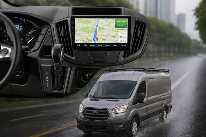 ADIVOX T1 9 inch geschikt voor Ford Transit 2016-2020 Android 15 Carplay/Auto/WiFi/RDS/DSP/DAB+