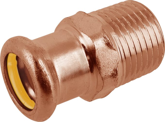 Bonfix Pressfitting roodkoper GAS Puntstuk 3/4 x 18 - conische buitendraad x press - (m-profiel)