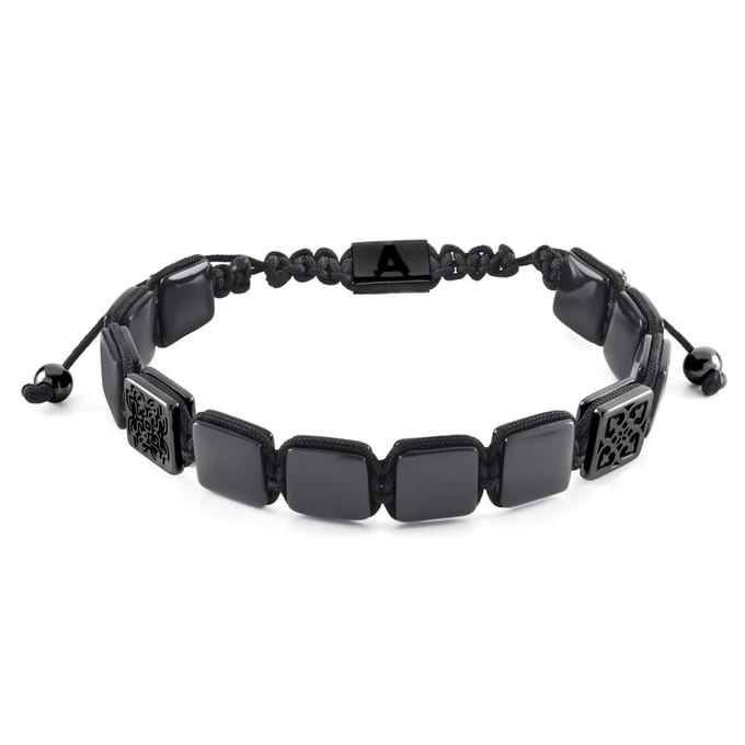 Elysian | Armband met Platte Zwarte en Onyx Kralen