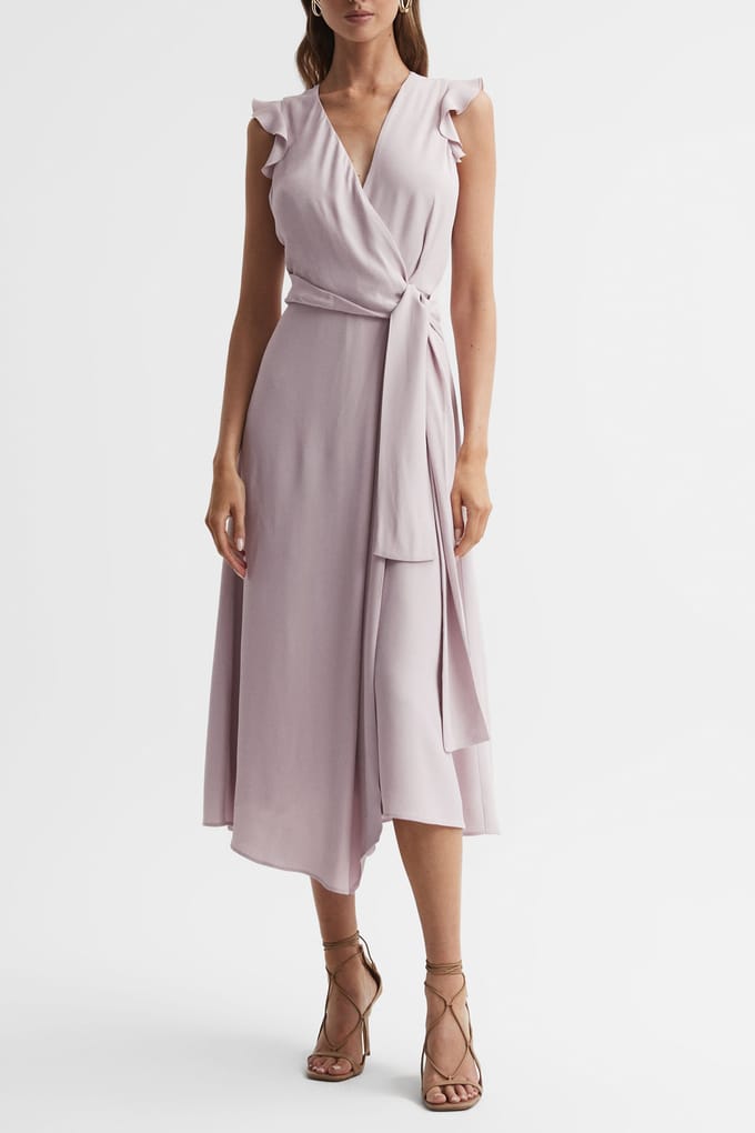 Reiss Willow Tie Front Midi Dress Taglia: 4 | Abiti Midi Outlet | Donna
