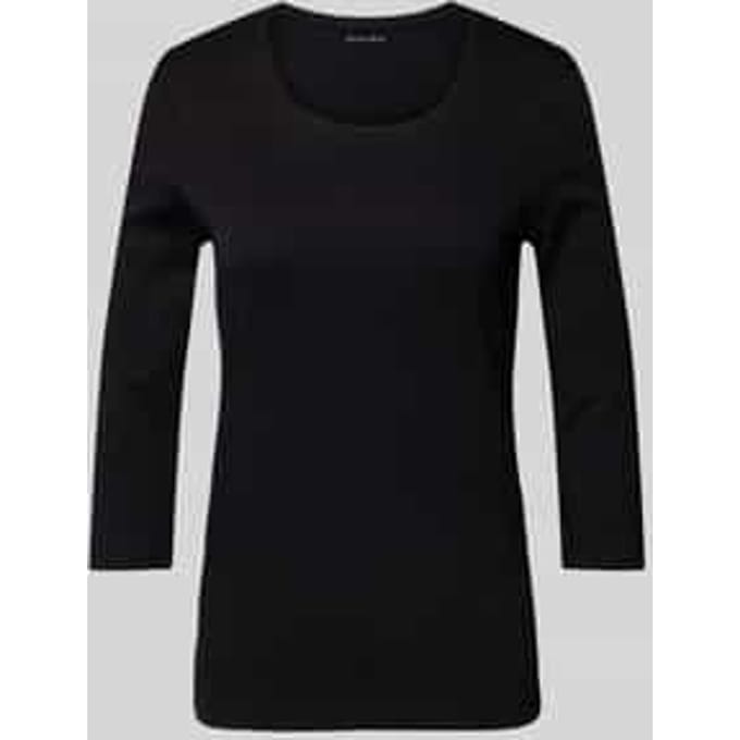 T-shirt met 3/4-mouwen in effen design