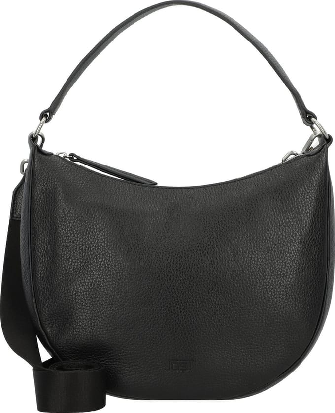 JOST Leren Schoudertas Vika Hobo Bag Black Zwart