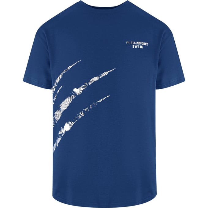Korte Mouw Scratch Logo T-shirt in Donkerblauw