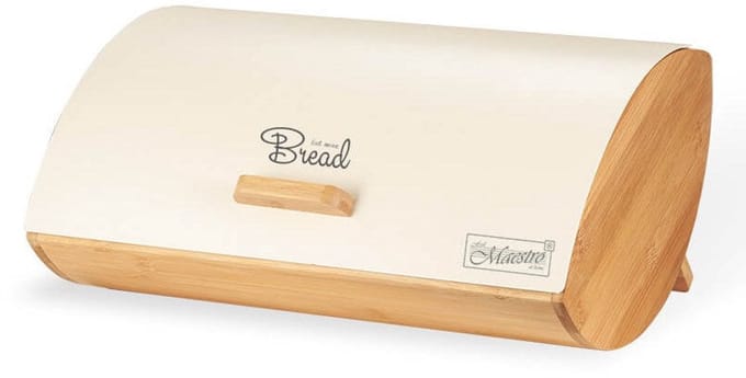 Maestro MR-1775-IVORY bread box Other Ivory Wood Bamboo Metal