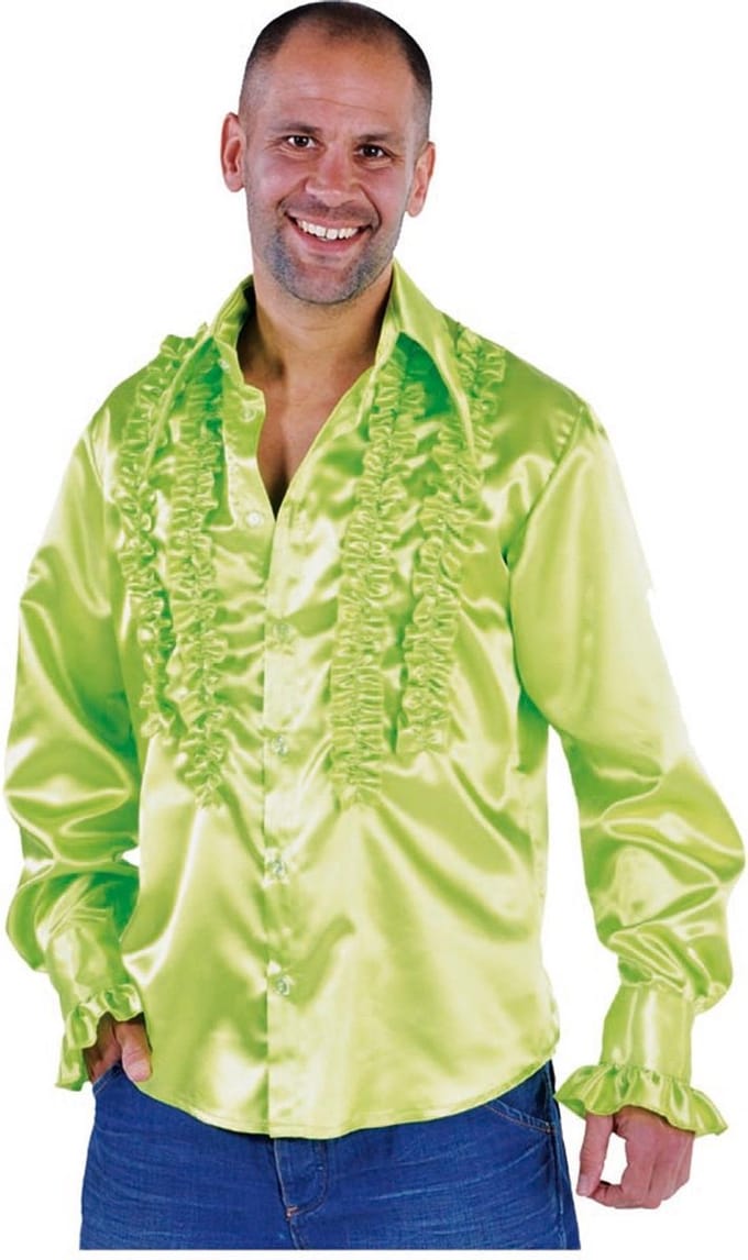 Magic By Freddy Verkleedblouse Rouches Heren Polyester Groen Mt Xl