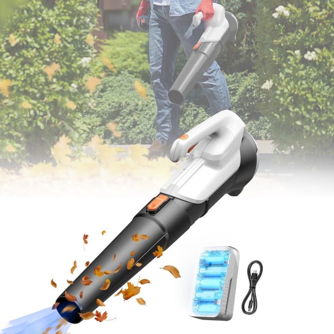 MKSS® Bladblazer Accu - Bladblazers Verlengde Blaasmond - 20V - Zwart met Wit