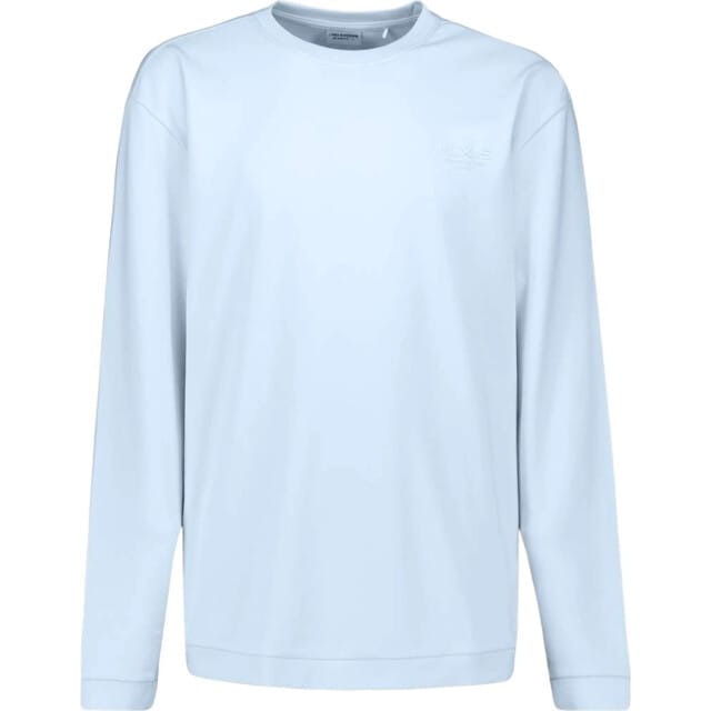 No Excess T-shirt long sleeve crewneck solid blue