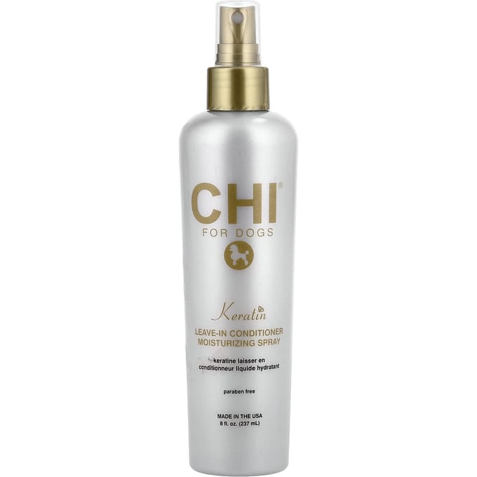 CHI voor Honden, Keratine Leave-In Conditioner Hydraterende Spray, voor Honden, 8 fl oz (237 ml) white
