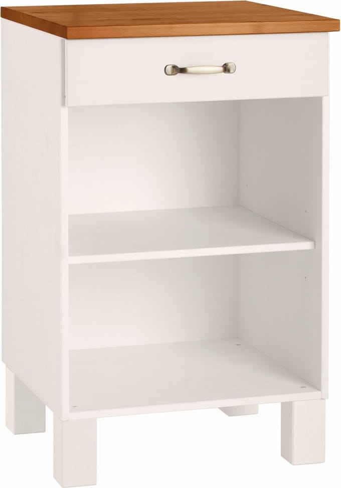 Alby-Kast-60cm - Wit/Honing
