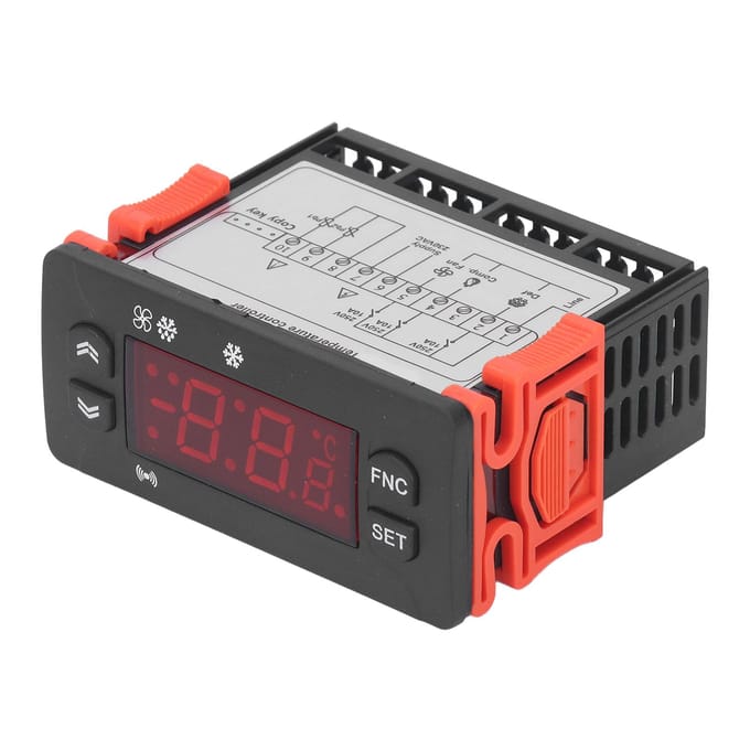Temperatuurregelaar Fahrenheit Celsius Schakelbaar Digitaal Display NTC Sensor Thermostaat 230V AC red