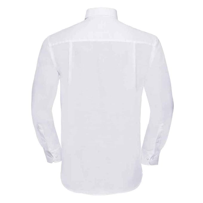 Russell Collection Heren Ultimate Formeel Overhemd Met Lange Mouwen (Wit)