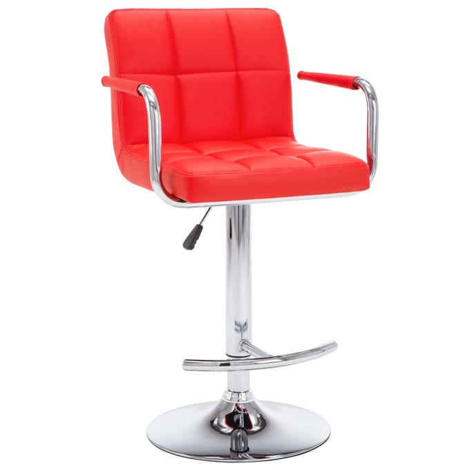 vidaXL - Barstoelen - 2 - st - kunstleer - rood