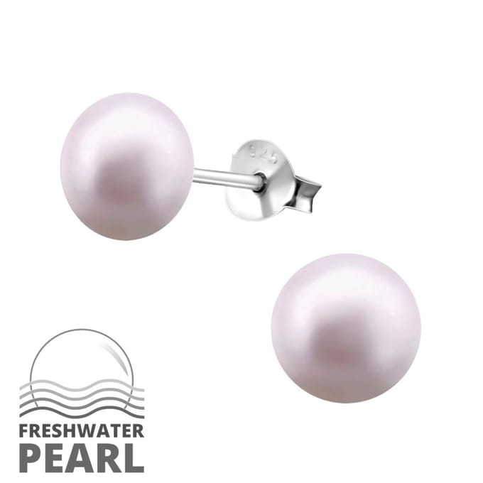 Montebello Oorbellen Pearl Purple - 925 Zilver E-Coating - Parel - ∅7mm