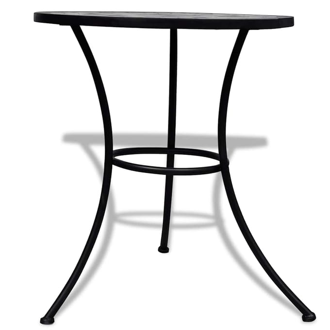 vidaXL - Bistrotafel - 60 - cm - mozaïek - zwart - en - wit