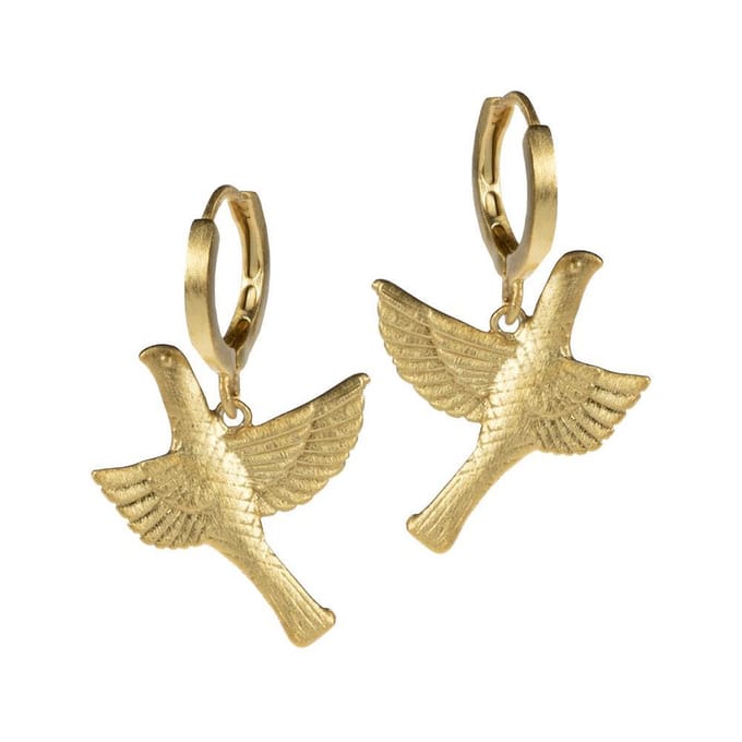 Lauren Sterk Amsterdam - oorbellen - hangers - vogel - verguld - extra coating