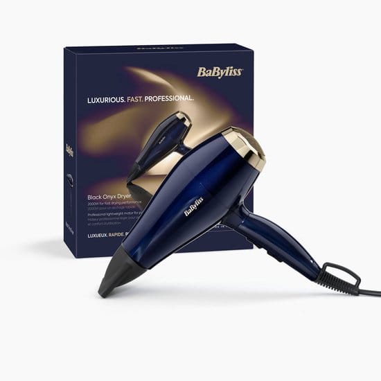 Babyliss Black Onyx haardroger - 2200 W vermogen - Opvouwbaar ontwerp - Inclusief diffuser en concentrator accessoires