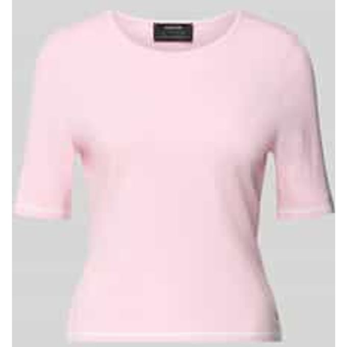 Gebreid shirt van viscosemix met ronde hals