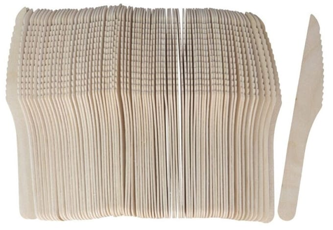 Gerimport Messen - bamboe - 80x stuks - naturel - 16 cm - verjaardag/camping/bbq