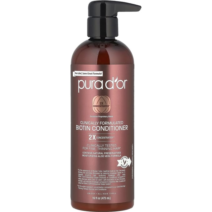 Pura D'or, Professionele Biotine Conditioner, 16 fl oz (473 ml) brown