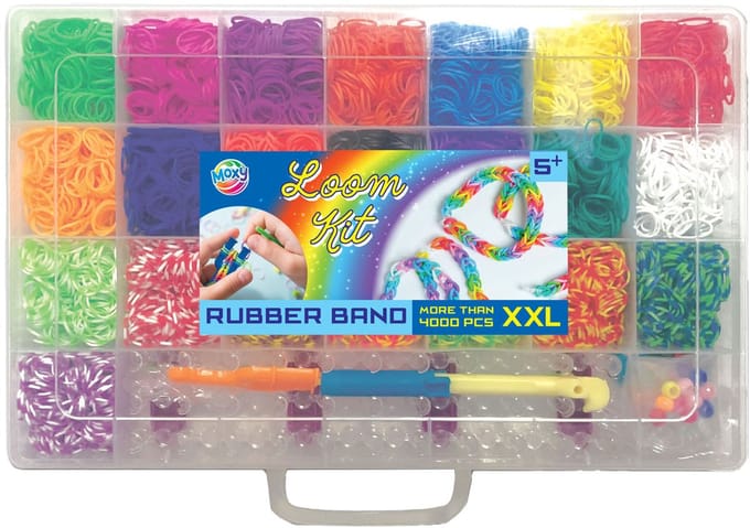Creative Craft Group Loom Bandjes Set - Opbergdoos met 4000 elastiekjes - Creatief speelgoed.