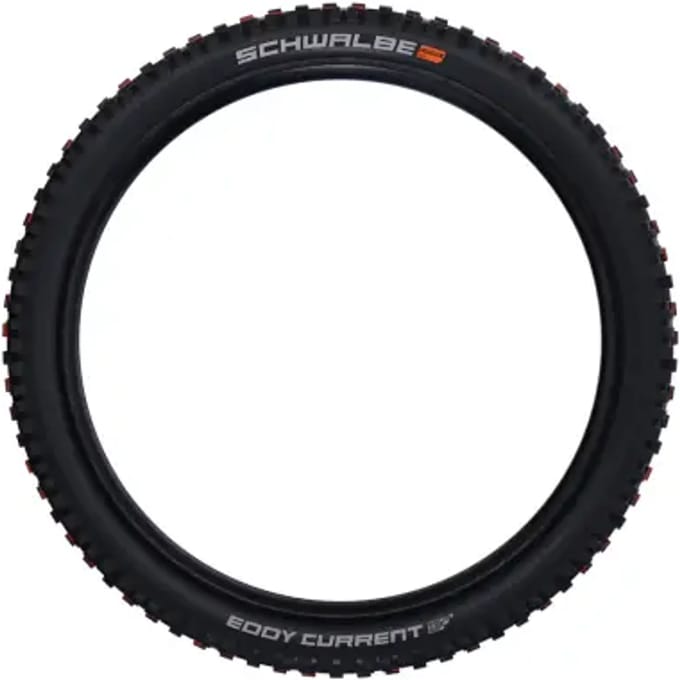 Zachte voorband Schwalbe Eddy Current Evo Super Trail Addix Soft Tubeless 2.6".