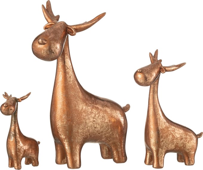 J-line - Set Van 3 Hert Resin Koper - 18x10x25cm