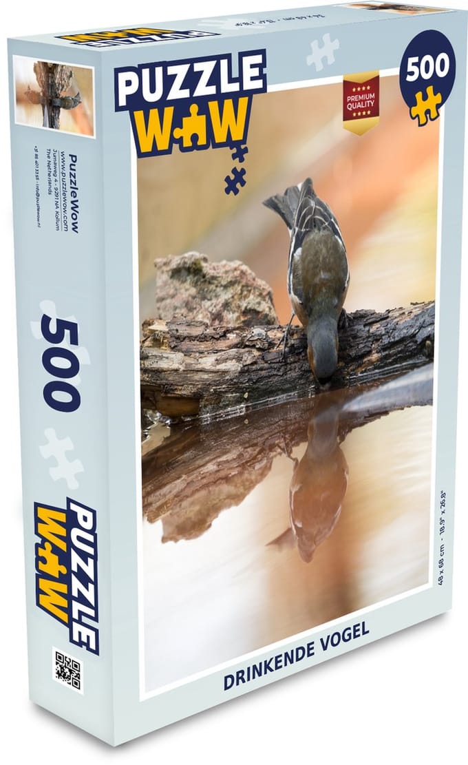 Puzzel Vogel - Water - Tak - Reflectie - Legpuzzel - Puzzel 500 stukjes