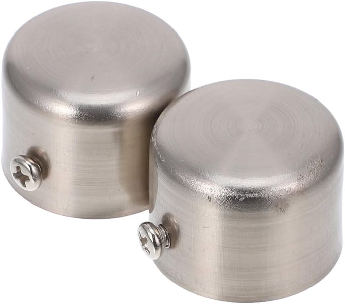 Decoratieve Eindstukken voor Gordijnrails 28mm - Zilveren Set van 2