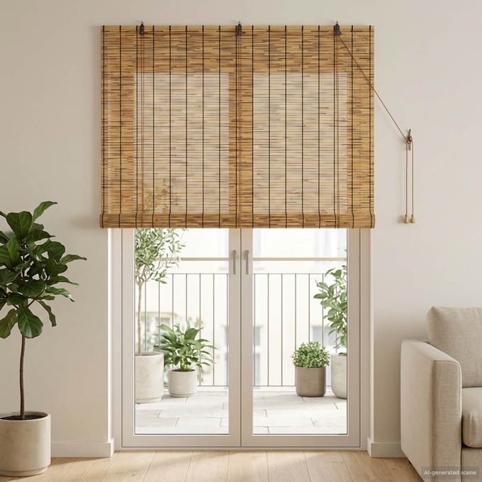 vidaXL - Rolgordijn - Bruin - 140 - x - 220 - cm - Riet
