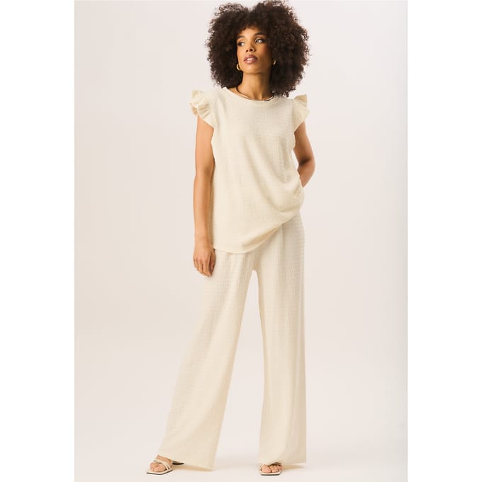 Oversized top met ruches en mouwen