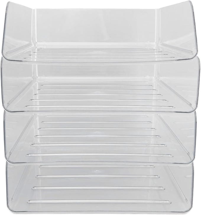 Papier Organizer - Documentenlade - Bureau Opruimen - Stapelbaar Ontwerp - A4 Formaat - Transparant