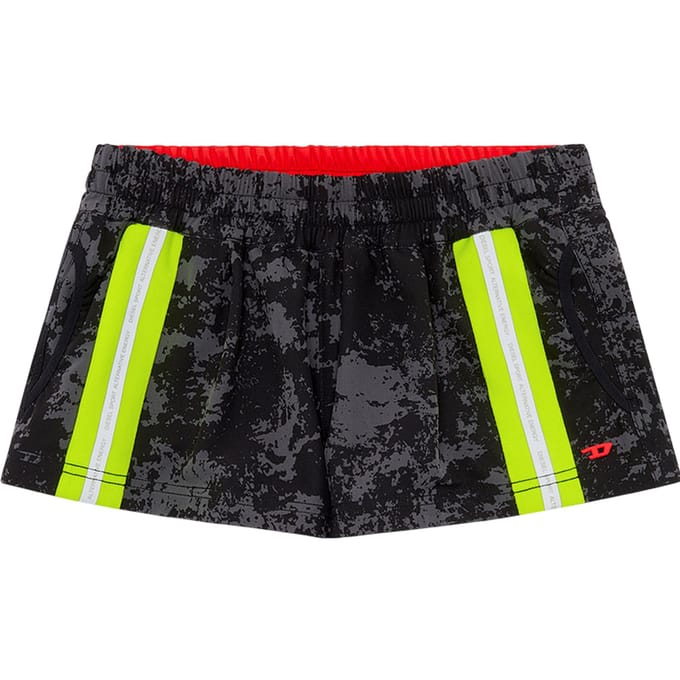Diesel Dames Lillian Cloud Print Mini Shorts (Grijs/Zwart)