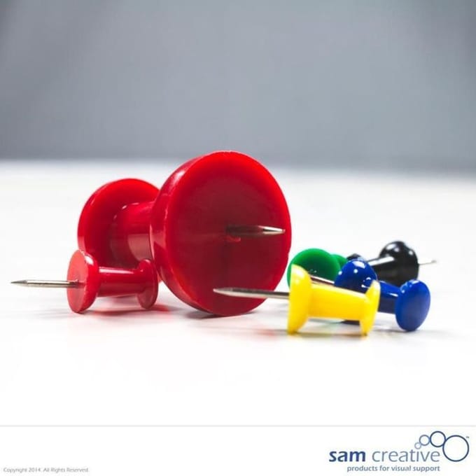 Sam Creative - Prikbord kurk - Punaise - Jumbo - Rood - 8 stuks