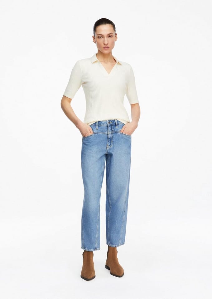 Losse & Ontspannen Jeans enkel lengte gewassen vrouw COMMA